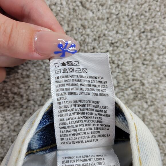 American Eagle Womens Shorts 31" Blue Denim Acid Wash Distressed Cut Off Bermuda - Picture 13 of 13